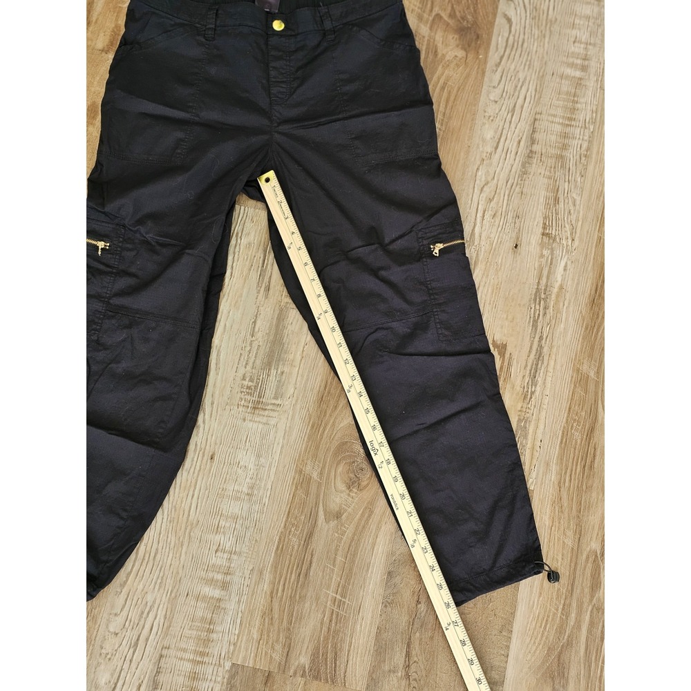 Rafaella Comfort Black Cargo Pants Womens 12 Ripstop Utility Drawstring Hem - Picture 6 of 7